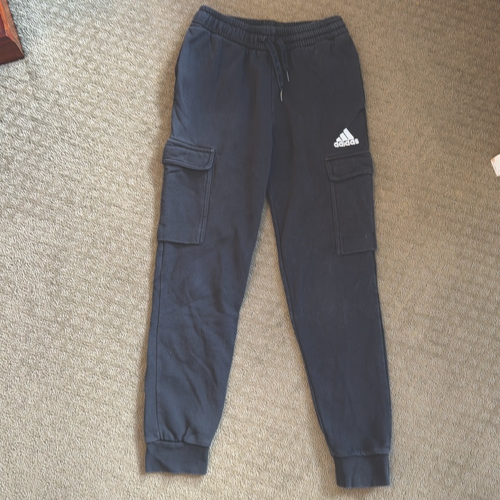 Men’s size S Adidas cargo joggers. Black cotton.